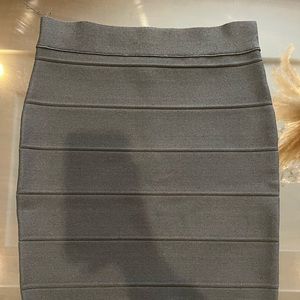 Black high waist knee length skirt